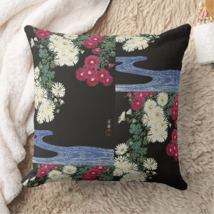 Vintage-Ohara-Koson-Chrysanthemen-Kunst Kissen