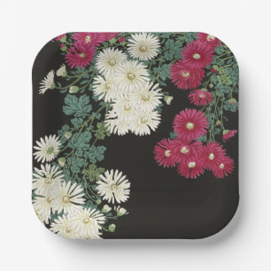 Vintage-Ohara-Koson-Chrysanthemen-Kunst Pappteller