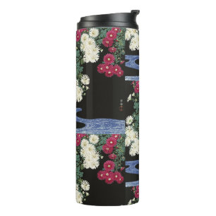 Vintage Ohara Koson Chrysanthemen-Kunst Thermosbecher