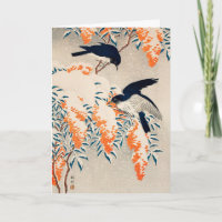 Vintage Ohara Koson Japanische Wintervögel Kunst