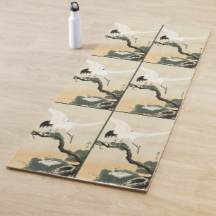 Vintage Ohara Koson Japanischer Kranich Kiefern Ku Yogamatte