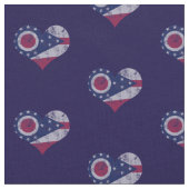 Vintage Ohio-Flaggen-Herzen Stoff (Nahaufnahme)
