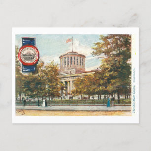 Vintage Ohio Hauptstadt mit Siegel Postkarte
