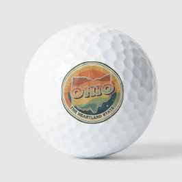 Vintage Ohio State Karte Stolz Design, Retro  Golfball