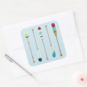 Vintage Ohren Quadratischer Aufkleber (Umschlag)