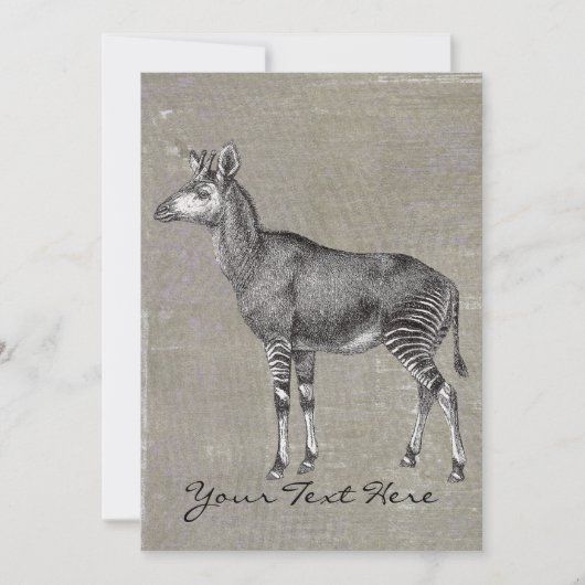 Vintage Okapi Einladung (Vorderseite)