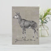 Vintage Okapi Einladung (Stehend Vorderseite)