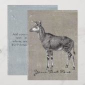 Vintage Okapi Einladung (Vorne/Hinten)