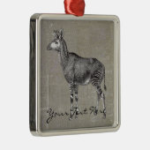 Vintage Okapi Silbernes Ornament (Rechts)