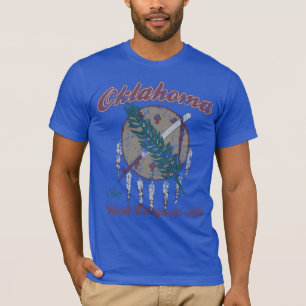 Vintage Oklahoma-Flaggen-Arbeit erobert alle T-Shirt