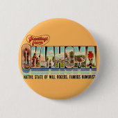 Vintage-Oklahoma-Grußpostkarte Button (Vorderseite)