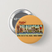 Vintage-Oklahoma-Grußpostkarte Button (Vorne & Hinten)