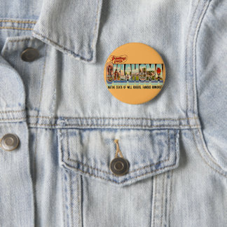 Vintage-Oklahoma-Grußpostkarte Button