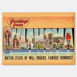 Vintage-Oklahoma-Grußpostkarte Magnet