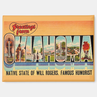 Vintage-Oklahoma-Grußpostkarte Magnet