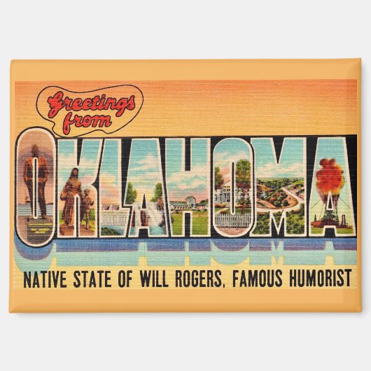 Vintage-Oklahoma-Grußpostkarte Magnet (Vorderseite)
