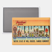 Vintage-Oklahoma-Grußpostkarte Magnet (Vorderseite/Rückseite)