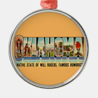 Vintage-Oklahoma-Grußpostkarte Ornament Aus Metall
