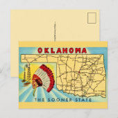 Vintage Oklahoma-Karte als Postkarte (Vorne/Hinten)