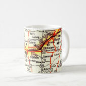 Vintage Oklahoma Road Map Mug Kaffeetasse (VorderseiteRechts)