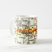 Vintage Oklahoma Road Map Mug Kaffeetasse (Vorderseite Links)