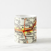 Vintage Oklahoma Road Map Mug Kaffeetasse (Mittel)