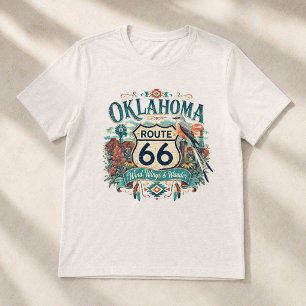Vintage Oklahoma Route 66 Schwalbenschwanz-Kunst Tri-Blend Shirt