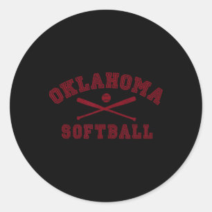 Vintage Oklahoma Softball-Ausrüstung Runder Aufkleber