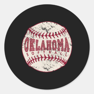 Vintage Oklahoma Softll Ll Runder Aufkleber