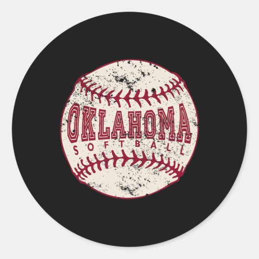 Vintage Oklahoma Softll Ll Runder Aufkleber (Vorderseite)