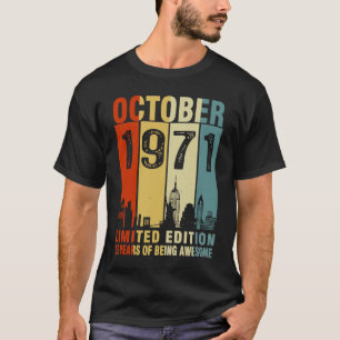 Vintage Oktober 1971 52 Jahre alt 52. Geburtstag T-Shirt