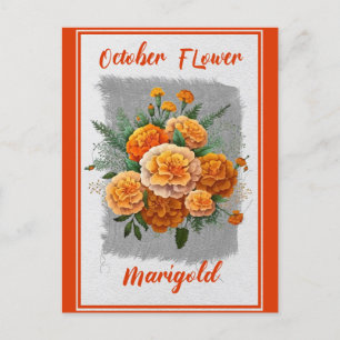 Vintage-Oktober-Blume Ringelblume Floral Postkarte