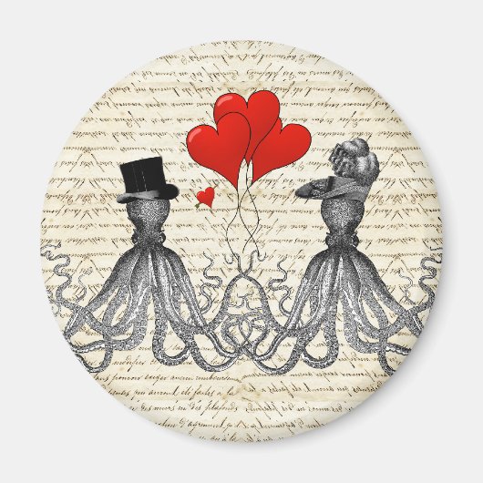 Vintage Oktopie und Herz Magnet (Vorne)