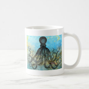Vintage-Oktopus-Collage Kaffeetasse
