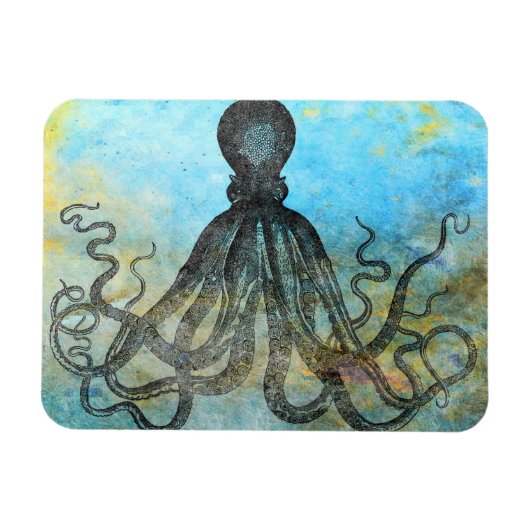 Vintage Oktopus-Collage Magnet (Horizontal)