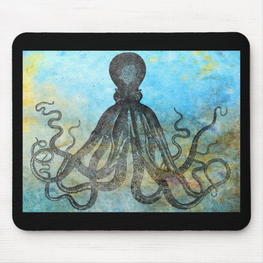 Vintage-Oktopus-Collage Mousepad (Vorne)