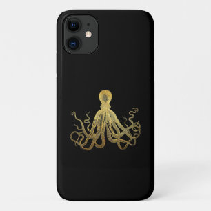 Vintage Oktopus Gold Schwarz Tinte Küstennautik Case-Mate iPhone Hülle