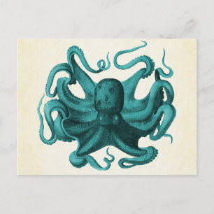 Vintage-Oktopus Postkarte