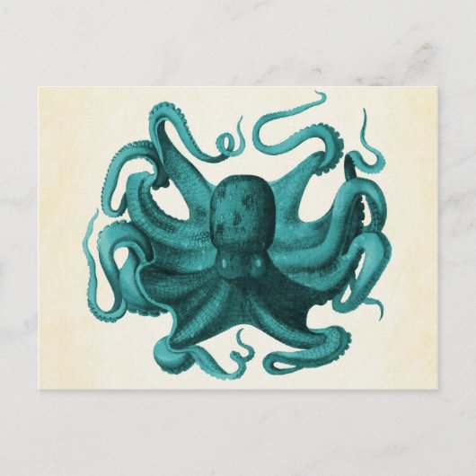 Vintage-Oktopus Postkarte (Vorderseite)