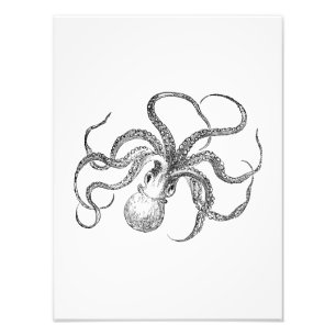 Vintage-Oktopus-Schablone Fotodruck