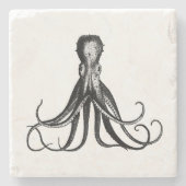 Vintage Oktopus Steinuntersetzer (Vorderseite)
