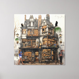 Vintage Old Amsterdam Kunst Leinwanddruck