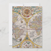 Vintage Old Compass World Map Kinderdusche Einladung (Rückseite)