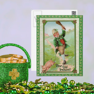 Vintage Old Dear Ireland Card Postkarte