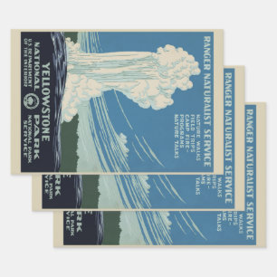 Vintage Old Faithful im Yellowstone-Nationalpark Geschenkpapier Set