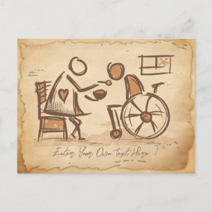 Vintage Old Fashion Caregiver, Krankenpfleger Postkarte