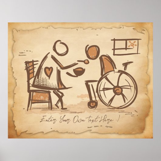 Vintage Old Fashion Caregiver, Nursing Assistant Poster (Vorne)