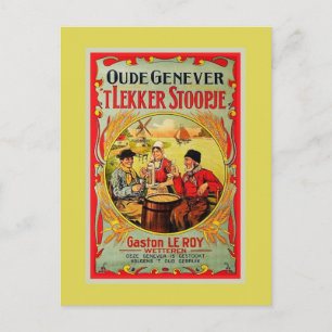 Vintage Old Flämischer Genever (Jenever, Gin) Werb Postkarte