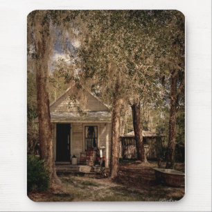 Vintage Old Florida rustikale Holzhütte Mousepad