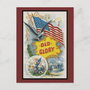 Vintage Old Glory Amerika Postkarte